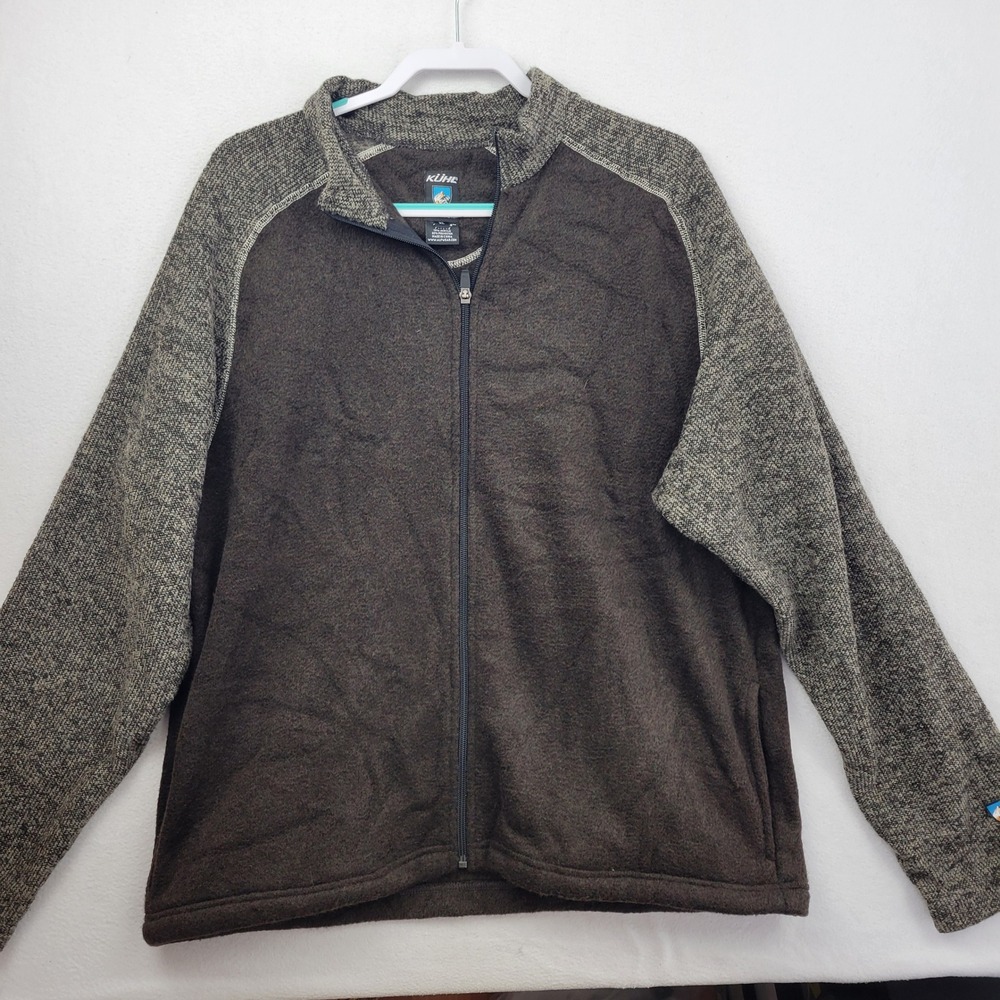Kuhl Mens Interceptr Fleece Jacket Size XL Brown Full‎ ZIp Outdoor Hiking